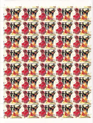 2010 India-Mexico Joint Issue (Jarabi Tapatio and Kalbelia Dance) 2v Mint Sheet of 40 Stamps