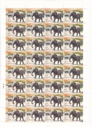 2011 2nd Africa-India Forum Summit (Indian and African Elephant) 2v Mint Sheet of 32 Stamps