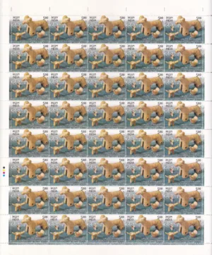 2011 Archaeological Survey of India (Animals Clay Models and Ancient Seals) 2v Mint Sheet of 40 Stamps