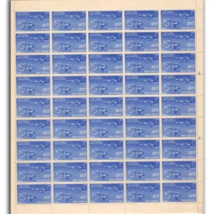 1958 Silver Jubilee Indian Air Force (Hawker Hunter) 1v Mint Sheet of 45 Stamps