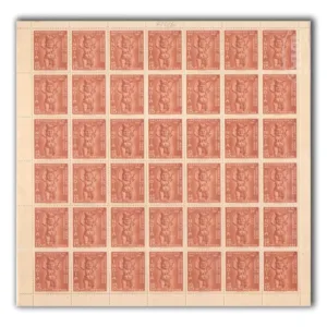 1961 Centenary of Archeological Survey of India (Yaksha, Pithalkhora Caves) 1v Mint Sheet of 42 Stamps