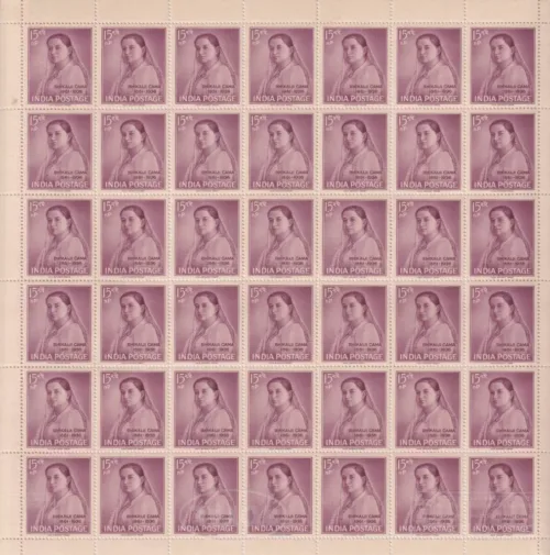 1962 Birth Centenary of Madam Bhikaiji Cama (Bhikaji Cama)  Mint Sheet of 42 Stamps