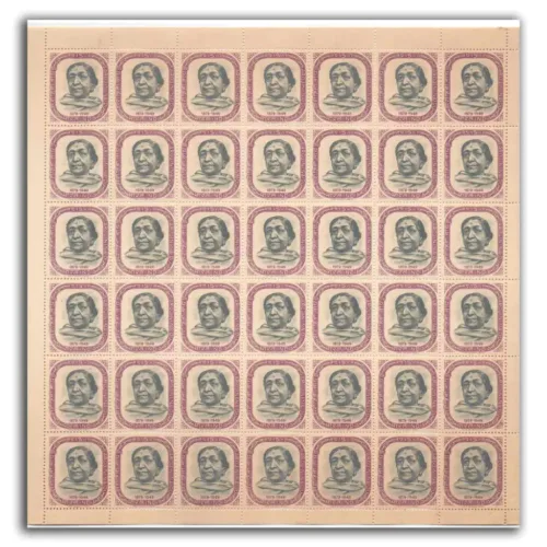 1964 85th Birth Anniversary of Sarojini Naidu Mint Sheet of 42 Stamps