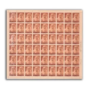 1964 20th Death Anniversary Of Kasturba Gandhi (Patriot) 1v Mint Sheet of 54 Stamps