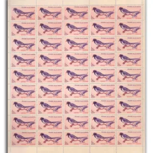 1968 Indian Birds (Red Billed Blue Magpie) 1v Mint Sheet of 45 Stamps