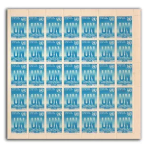 1970 25th Anniv. United Nations Organisations Mint Sheet of 35 Stamps