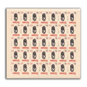 1972 3rd Asian International Trade Fair New Delhi (Logo and Hand of Buddha) 2v Mint Sheet of 35 Stamps