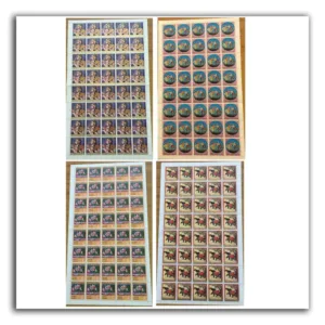 1973 Indian Miniature Paintings 4v Mint Sheet of 40 Stamps