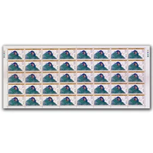 1973 INDIPEX 73 International Stamp of Exhibition, New Delhi 2nd Issue (Peacock) 1v Mint Sheet of 40 Stamps