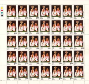1975 Indian Classical Dances (Kathakali) 1v Mint Sheet of 35 Stamps