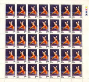 1975 Indian Classical Dances (Kuchipudi) 1v Mint Sheet of 35 Stamps