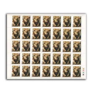 1976 Indian Wild Life (Indian Lion) 1v Mint Sheet of 35 Stamps