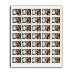 1976 Indian Wild Life (Leopard) 1v Mint Sheet of 35 Stamps