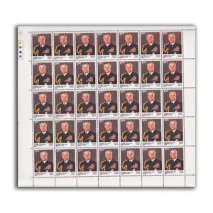 1980 Lord Earl Louis Mountbatten (1st Governor General of Independent India) 1v Mint Sheet of 35 Stamps