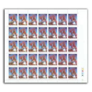 1981 Indian Flowering Trees ( Botea Monosperma Flame of the forest) Mint Sheet of 35 Stamps