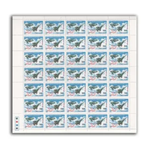 1982 50th Anniversary of Indian Air Force (Wapiti and MIG-25 Aircraft) 1v Mint Sheet of 35 Stamps