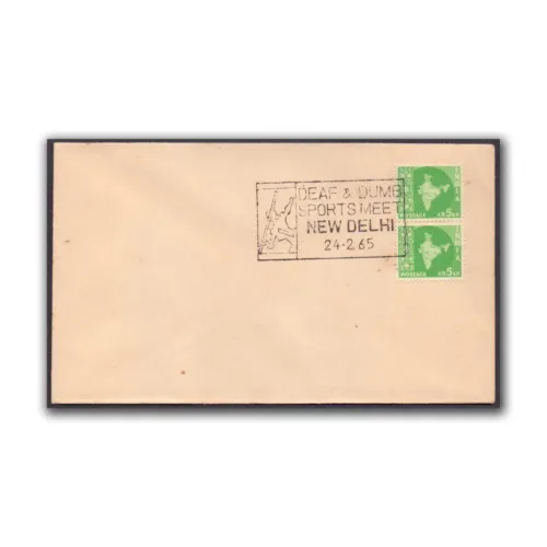 1965 New Delhi Deaf & Dumb Sports Meet Special Cancellation on Cover