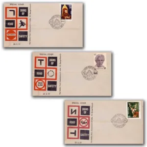 1977 Calcutta Road Safety Week Special Cover with Special Cover (Set of 7)