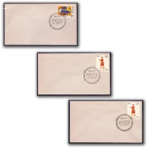 1977 Bombay Indian Coucil for Child Welfare Silver Jubilee Special Cancellation on Cover (Set of 4)