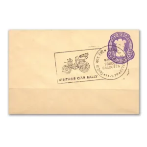 1976 Calcutta Vintage Car Rally Special Cancellation on Postal Stationery Envelope
