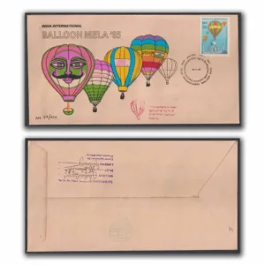 1985 New Delhi India International Balloon Mela Flown Balloon Cover