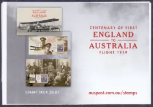 2019 Centenary of England Australia First Flight Stamp Booklet