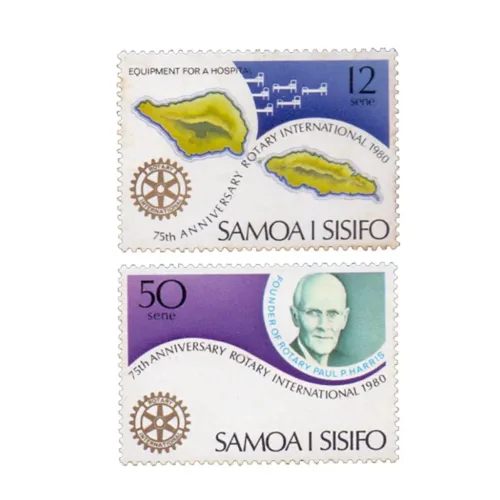 1980 Samoa I Sisifo Rotary 2v Stamp