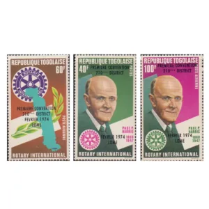 1974 Togolaise Rotary 3v Ovpt. Stamp