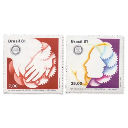 1981 Brazil Rotary 2v Stamp