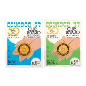 1977 Ecuador Rotary S/Sheet 2 Diff.