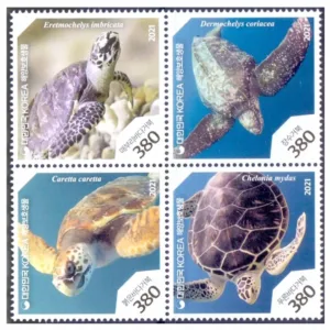 2021 South Korea Protected Marine Species 4th 4v Stamp