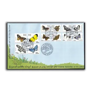2022 Endemic Butterflies of Sri Lanka 12v Stamp on FDC