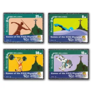 2016 Sri Lanka Games of the XXXI Olympiad Rio 4v Stamp
