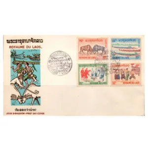 1965 Laos Sports 4v Stamp on FDC