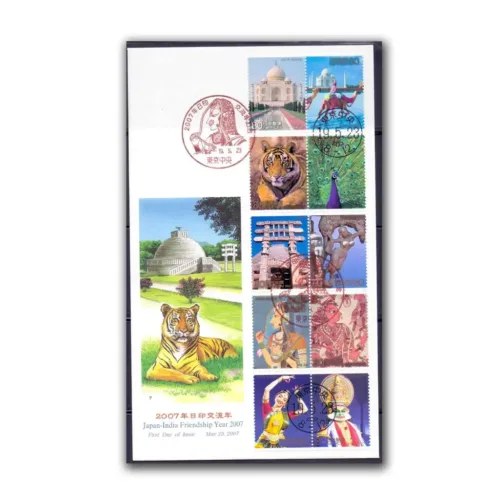 2007 Japan India Friendship Year Taj Mahal 10v Stamp on FDC