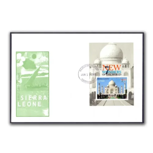 2008 Sierra Leona New 7 Wonders of the World Taj Mahal Miniature Sheet on FDC