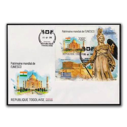 2019 Republic of Togolese Unesco World Heritage Taj Mahal Miniature Sheet on FDC