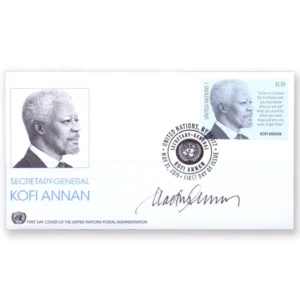2019 UN Kofi Annan 1v Stamp on FDC (Signed by the Engraver)