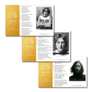 2021 UN John Lennon 3 different (Gold Shade) Miniature Sheet