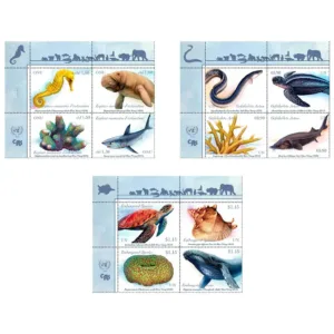 2019 UN Endangered Species 12v Stamps