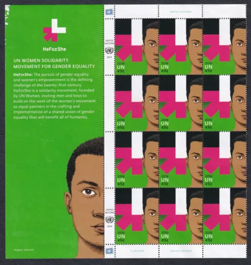 2016 UN Women He For She 6v Stamp (Part Sheet of 12 Stamps each) - Image 2