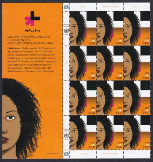 2016 UN Women He For She 6v Stamp (Part Sheet of 12 Stamps each) - Image 5