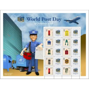 2016 UN World Post Day Stamp Sheet