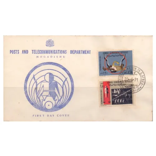 1971 Somalia Discrimination in South Africa 2v on FDC