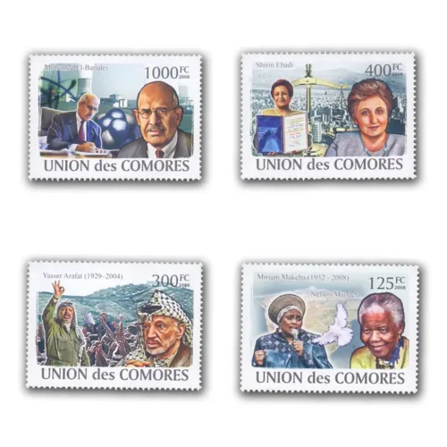 2008 Comoros Great Presonality 4v Set ( Yasser Arafat, Nalson Mandela )